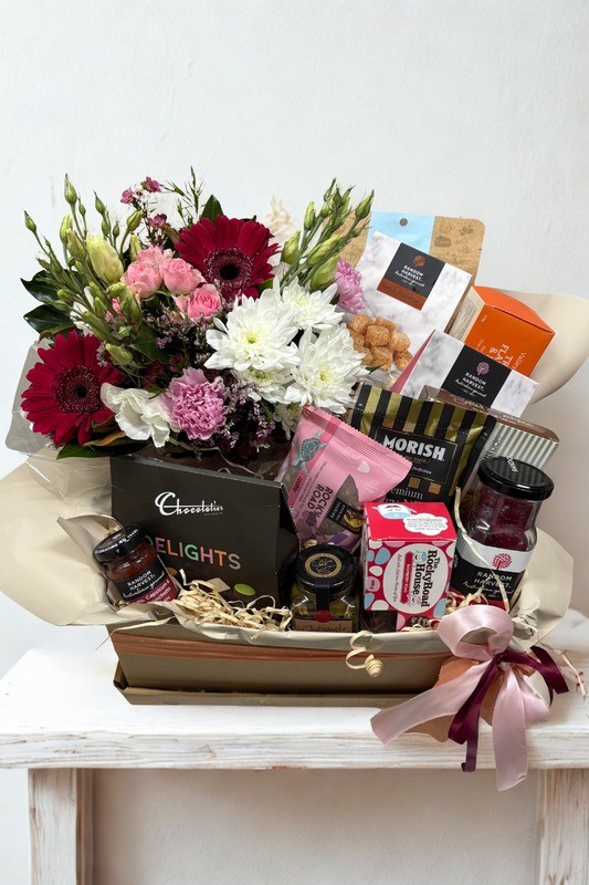 Sweet & Savoury fresh floral Hamper