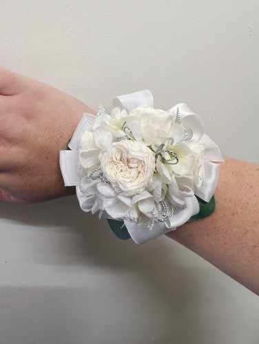 White/Silver Corsage Elastic Band
