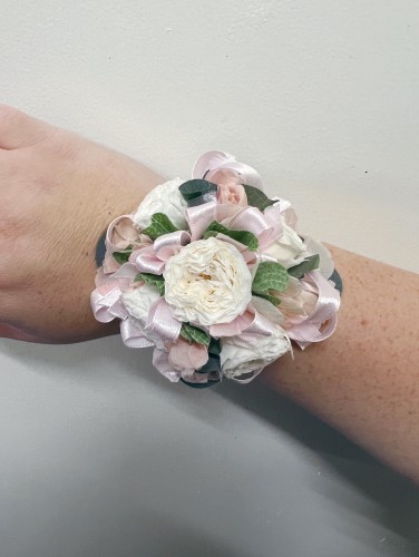 Pink/White Corsage Elastic Band