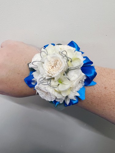 Blue/White Corsage Elastic Band