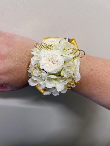 Gold/White Corsage Elastic Band