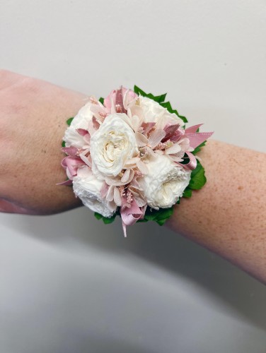 Pink/White Corsage Elastic Band