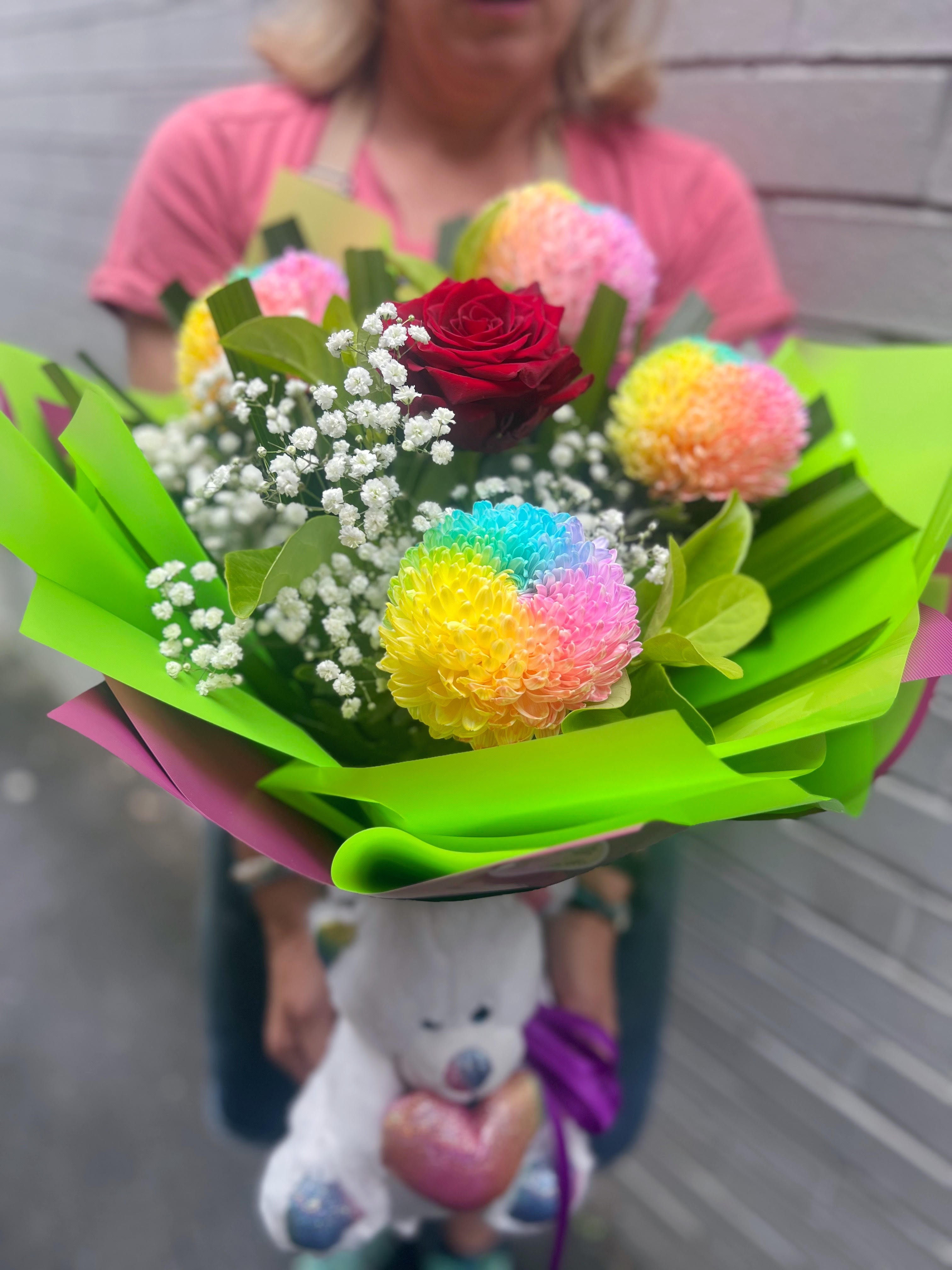 Rainbow Love with rainbow teddy