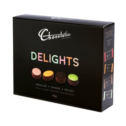 80g Delights Milk & Dark Crafted Chocolates