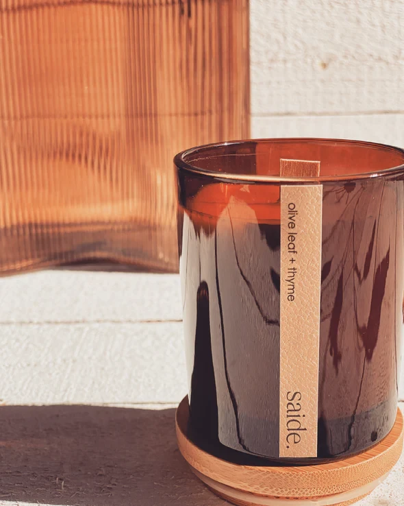 Saide amber wood wick soy candle