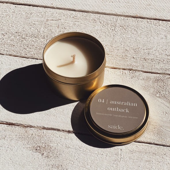 Saide #4 australian outback tin soy candle