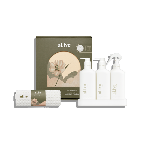 kitchen trio & towel gift set - lemon myrtle & honeydew pack