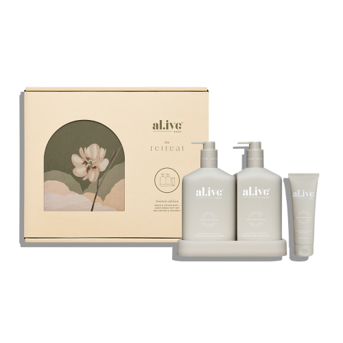 wash & lotion duo + hand cream gift set - sea cotton & coconut
