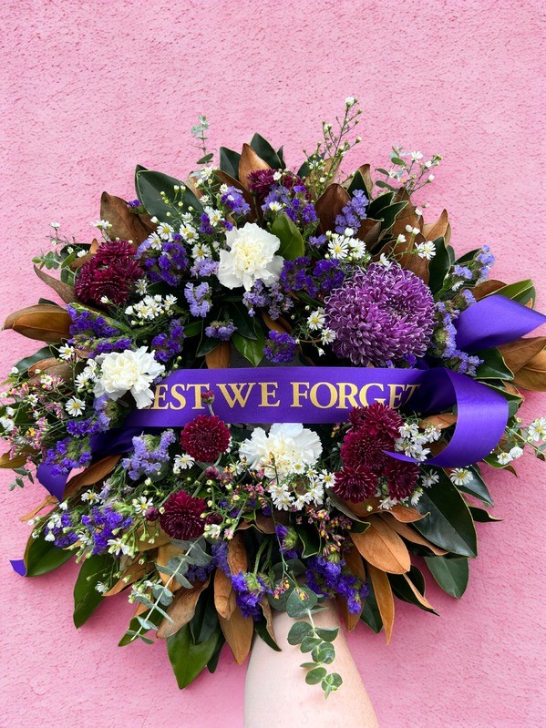 14 inch Purple LWF Floral Wreath